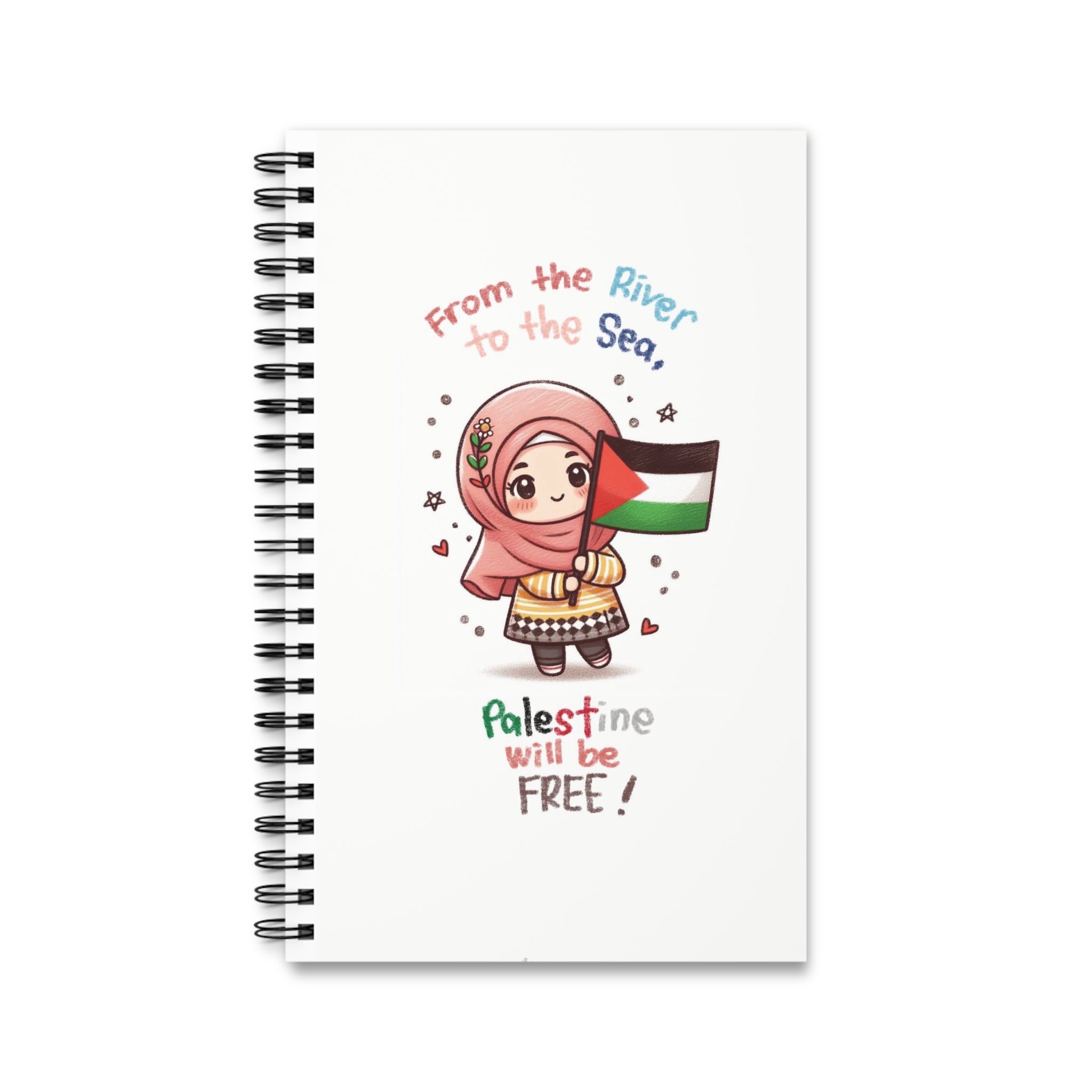 Carnet à spirale « Free Palestine » avec illustration 🍉