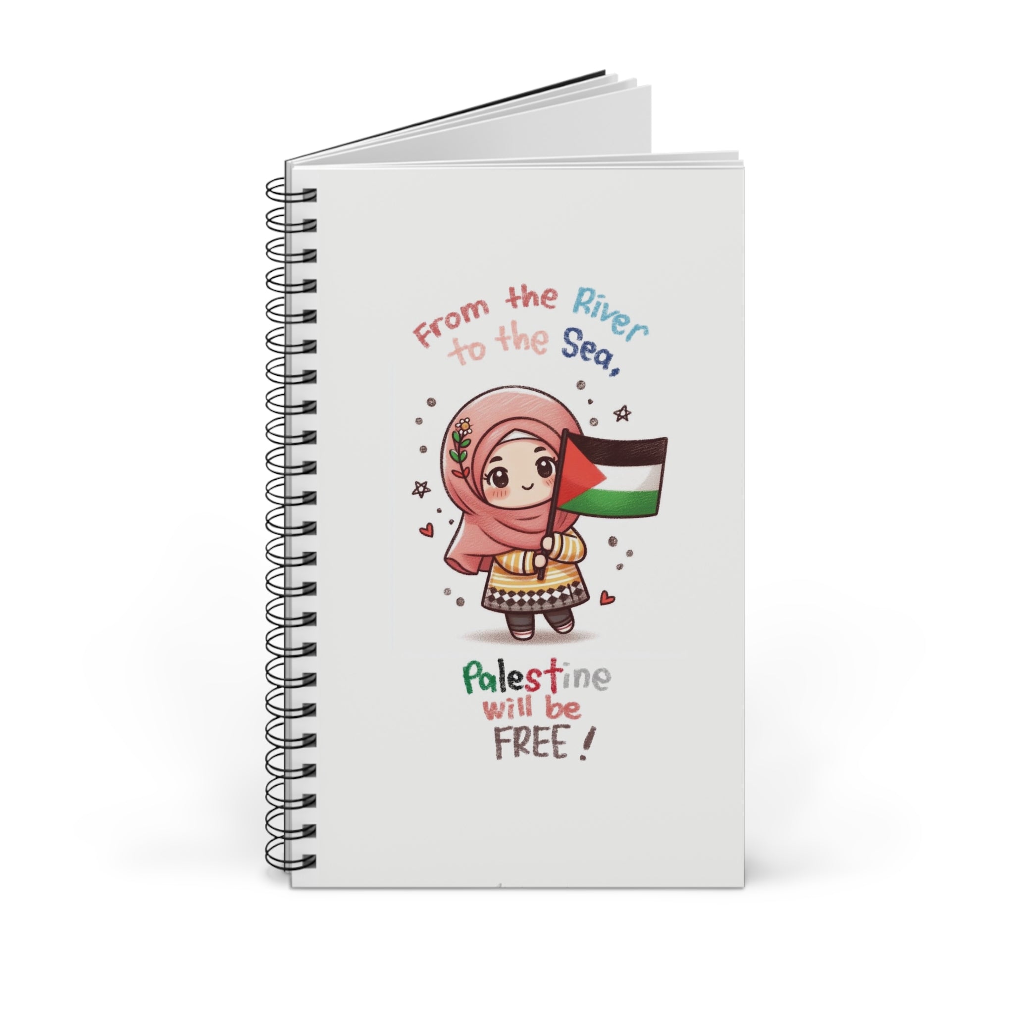 Carnet à spirale « Free Palestine » avec illustration 🍉