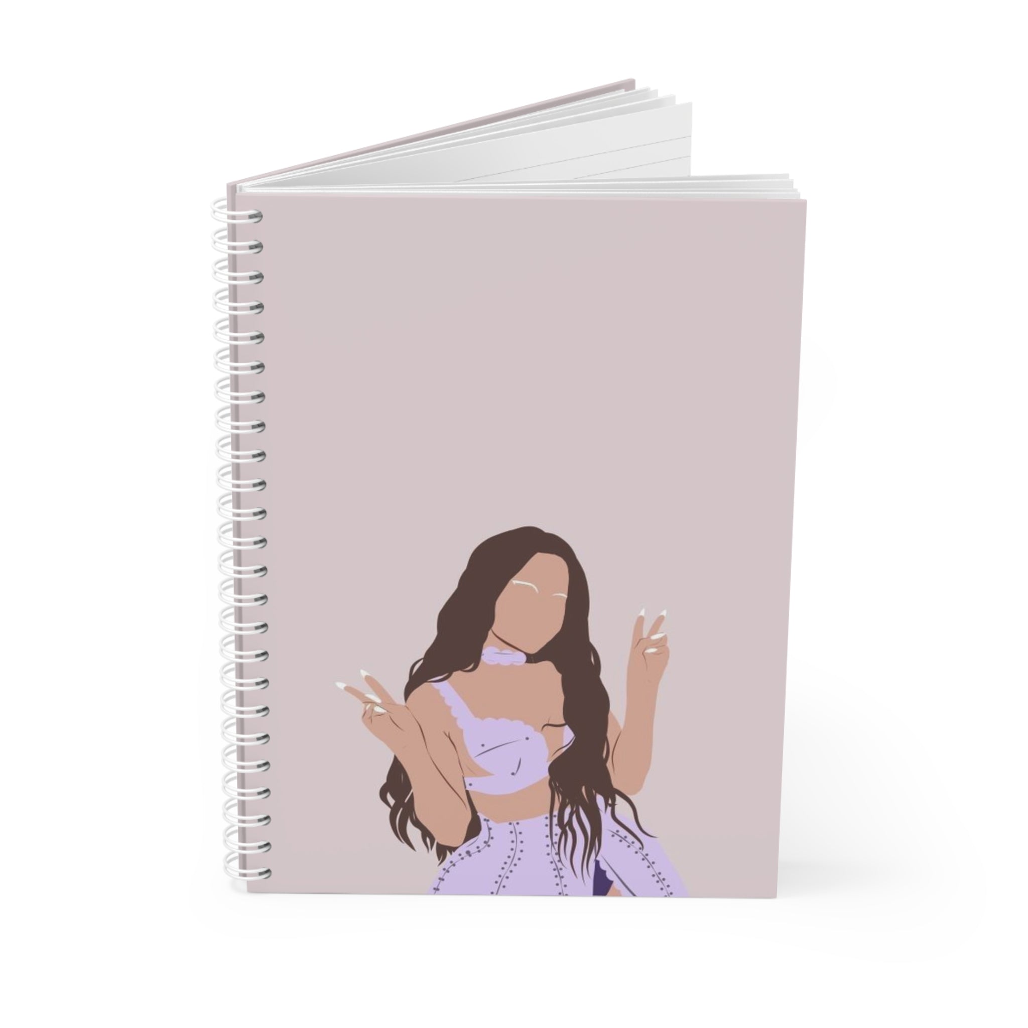 Aesthetic Girl Illustration Spiral Notebook — Lilac Fashion Journal