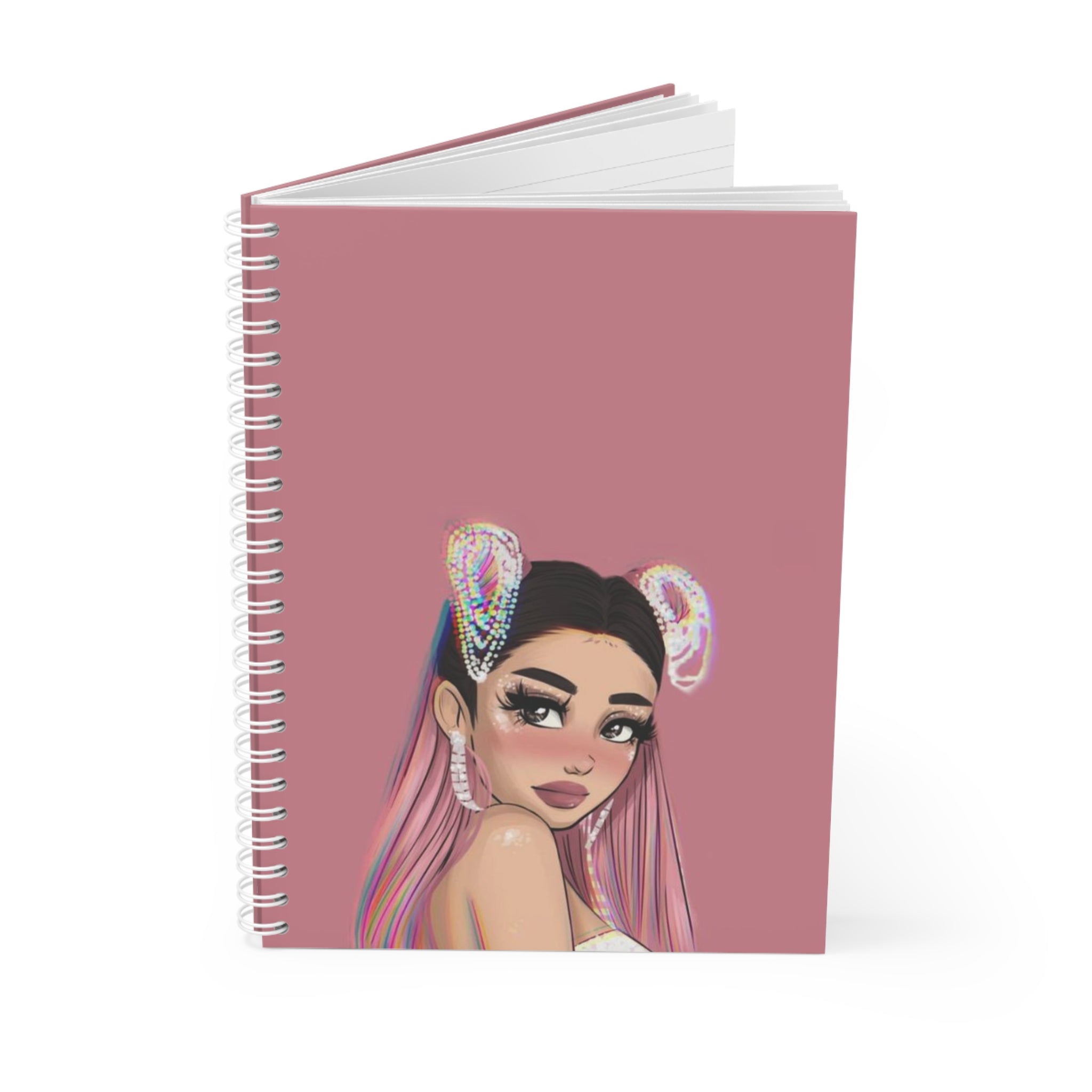 Pink Pastel Girl Spiral Notebook — Cute Kawaii Portrait Journal for Teens & Fans