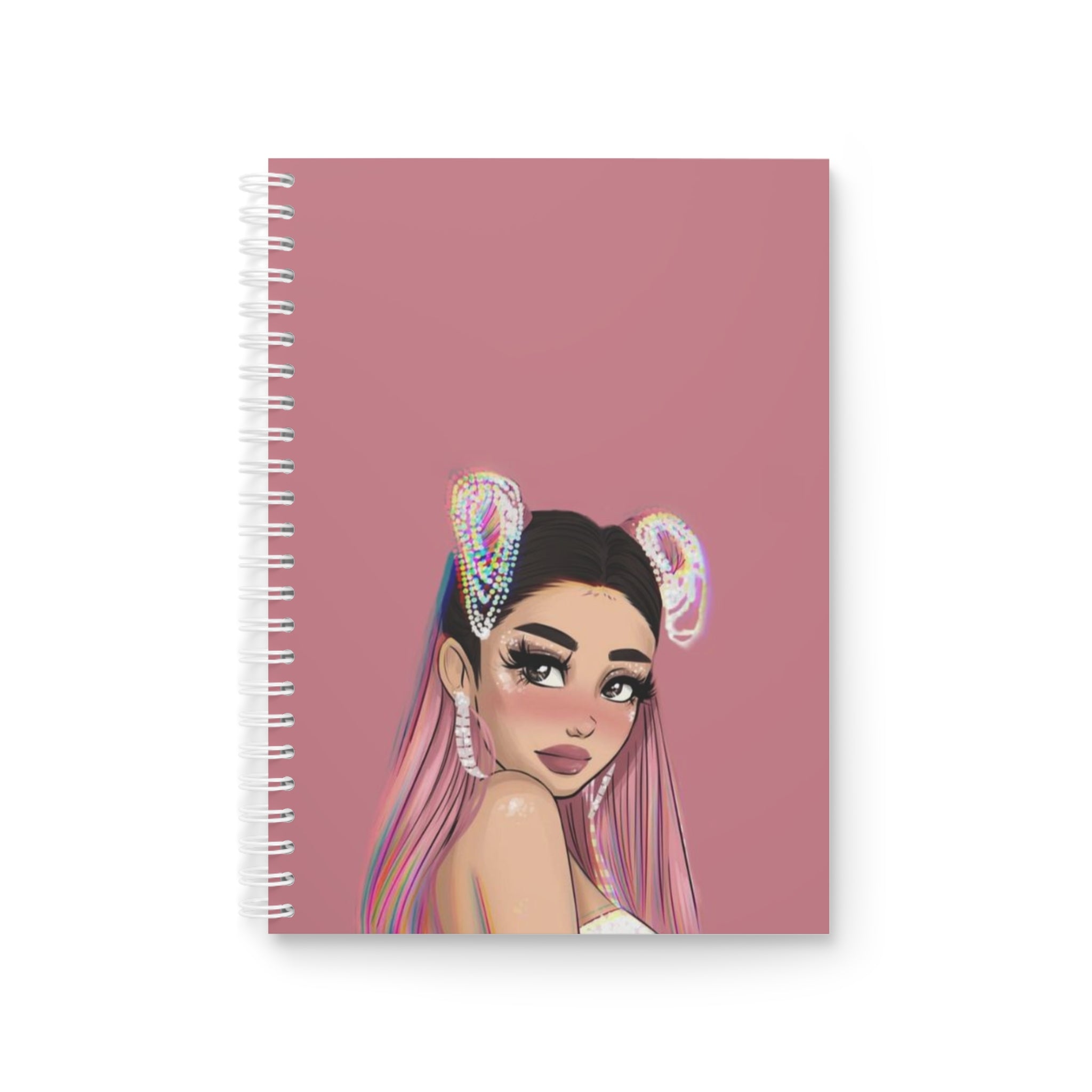 Pink Pastel Girl Spiral Notebook — Cute Kawaii Portrait Journal for Teens & Fans