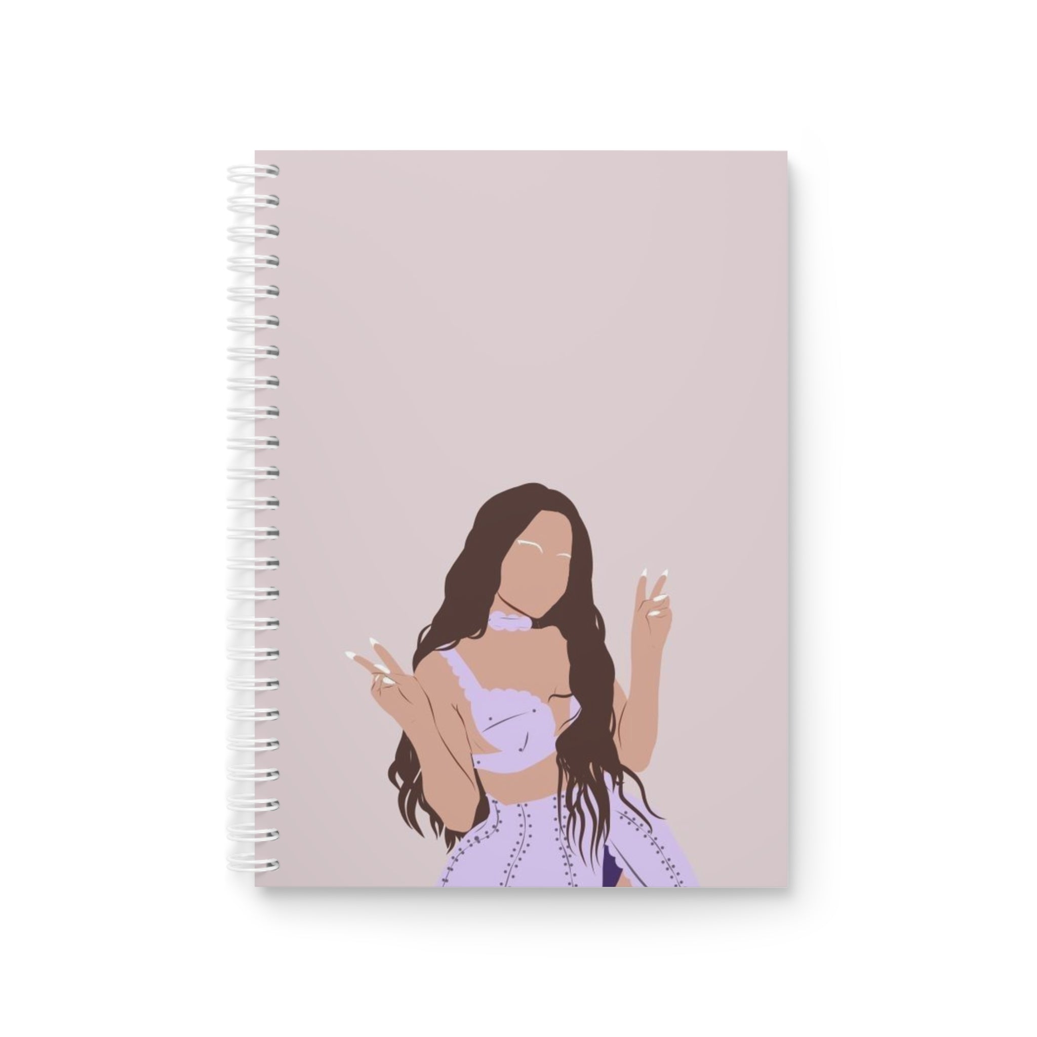 Aesthetic Girl Illustration Spiral Notebook — Lilac Fashion Journal